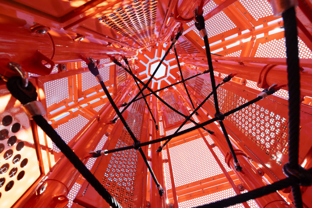 Image of the interior of a climbing feature for children